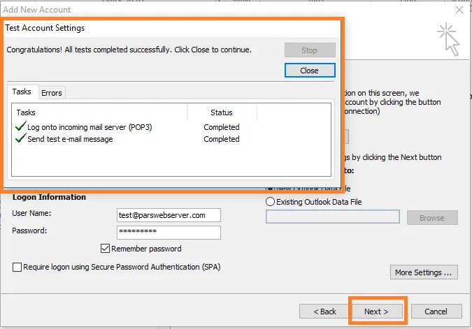 اتصال ایمیل به اوتلوک