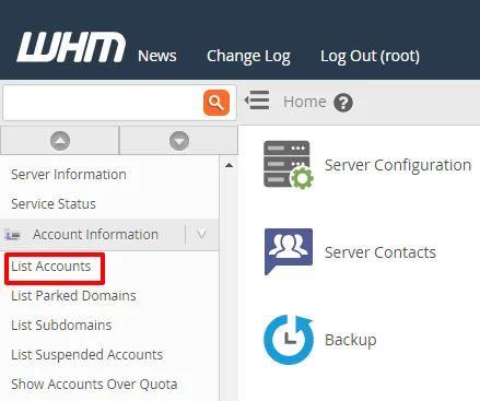 ورود به سی پنل از whm