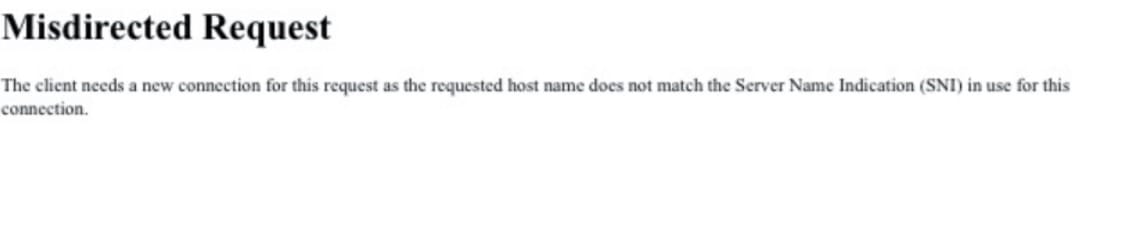 بررسی ارور 421 misdirected request