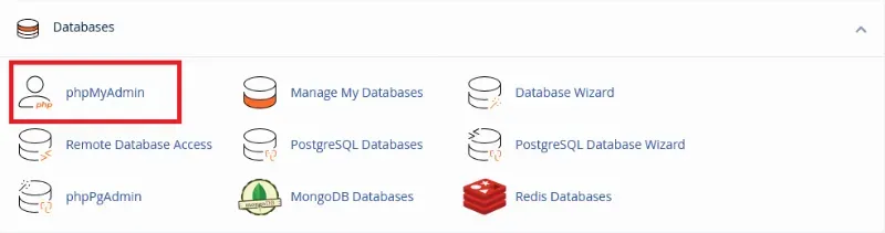 databases in cpanel
